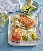 Salmon Escabeche with celery and citrus fruits
