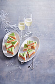 Canapes with smoked salmon