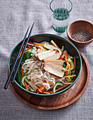 Asian noodles with tofu and vegetables