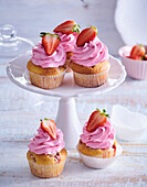 Cupcakes with strawberry cream