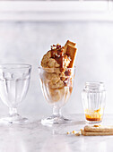 Creamy ice-cream with caramel