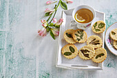 Butter cookies with herbs