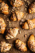 Croissants with nuts and almonds
