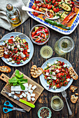Grilled vegetables with feta cheese