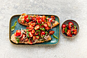 Bruchetta baguette with tomatoes