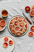 Inverted almond cake with red oranges