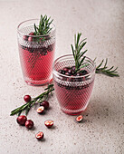 Cranberries and rosemary hot drink