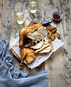 Roast chicken, sliced