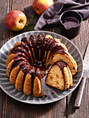 Apple bundt cake with rum raisins