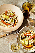 Risotto with baked pumpkin and marinated leek