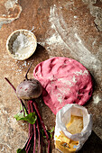 Beetroot pasta dough