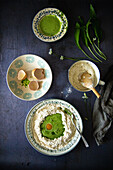 Ingredients for wild garlic pasta dough