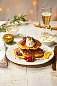Sourdough trash pancakes with red beet