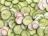 Cucumber salad with radishes and yogurt dressing (full picture)