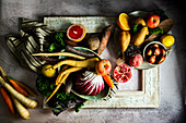 Autumn vegetables and fruit