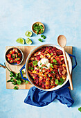 One pot mexican chicken and chipotle pasta