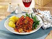 Roulade casserole with bacon