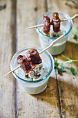 Mushroom soup with bacon dates