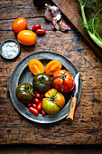Mixed heirloom tomatoes
