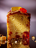 Madeira cake with candied fruits (cut)