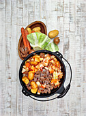 Lamb and potato stew from the Dutch oven