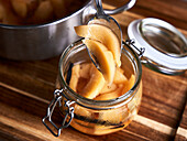 Homemade quince compote with vanilla
