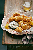 Monkfish scampi with lime tartar sauce