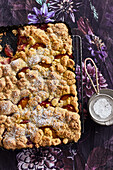Crumble cake with polenta and summer plums