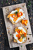 Vegan carrot-salmon on carrot-zucchini bread
