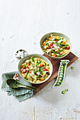 'Kung Fu' noodle bowls with coconut milk, chicken, noodles and vegetables