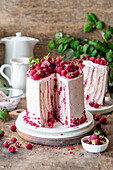 Vertical raspberry cake