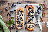 Blueberry puff pastry with custard cream