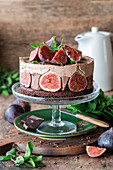 Fig chocolate mousse cake