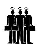 Businessmen with halos, illustration