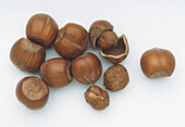 Hazelnuts, in and out of shell
