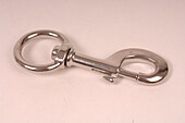 Silver metal hook with ring attached