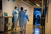 Healthcare workers wearing PPE