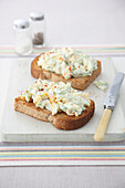 Egg mayonnaise salad on toast