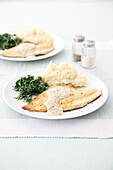 Pan fried fish with lemon and chive sauce