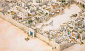 Ancient Egyptian town, illustration
