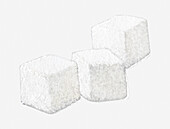 White sugar cubes, illustration