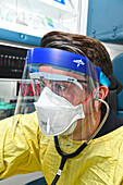 Paramedic wearing PPE