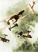 WWI, German and British dogfight