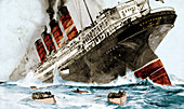 WWI, sinking of the RMS Lusitania, 1915