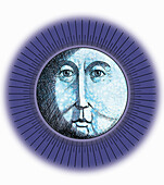 Face on the moon, illustration