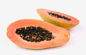 Sliced papaya fruit