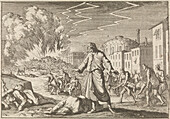 Plague in Naples, 17th century illustration