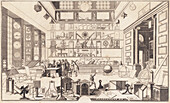 Geometricians in their laboratory, illustration