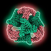 Newly designed tetrahedral nanoparticle, illustration