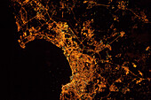 Algiers, Algeria at night, satellite image